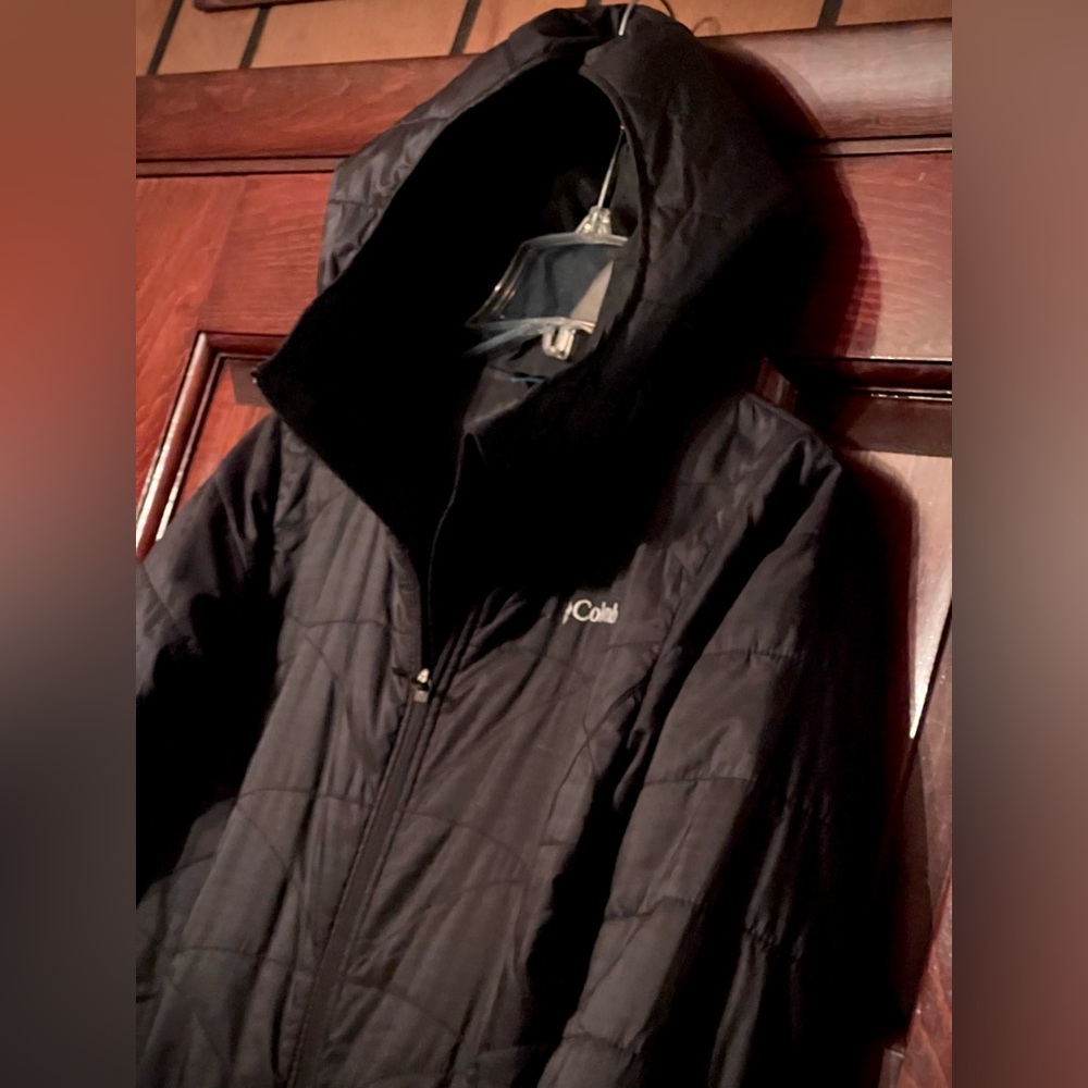 NWOT COLUMBIA black long women's jacket coat with hood size S - Picture 5 of 15